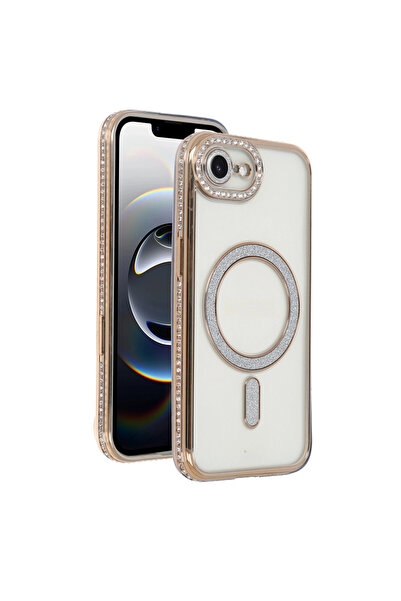 eco port iPhone 16E Joke Simli Magneticsafe Case - Gold