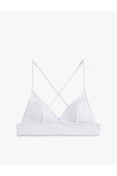 Koton Cross-Strapped Textured Bralette Bikini Top