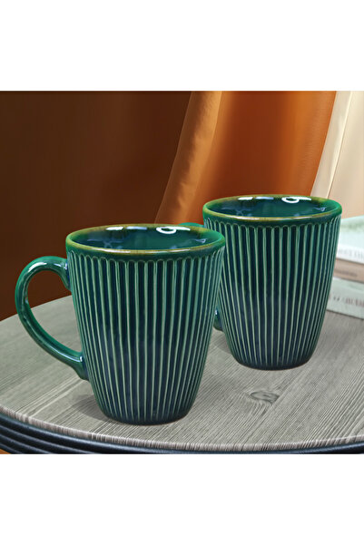 Gift Moda Set of 2 Striped Ceramic Mugs