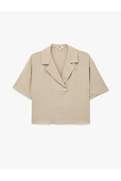 Koton Regular Fit Short Sleeve Jacket Collar Blouse