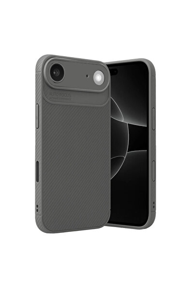 eco port غطاء كربوني للآيفون 17 إير مع تركيز تلقائي - رمادي