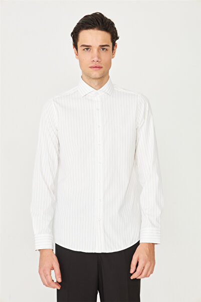 White Stone Coffee Striped Shirt