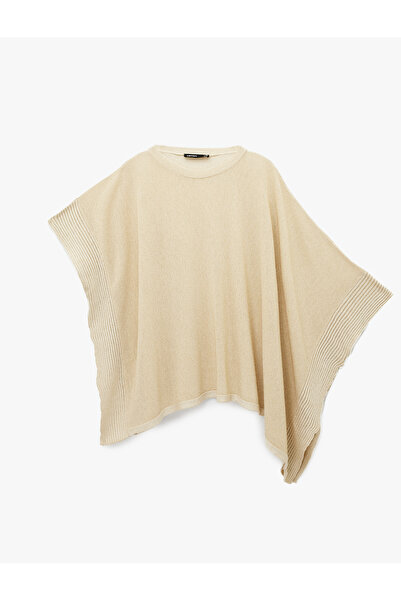 Koton Batwing Sleeve Crew Neck Oversize Knitwear Poncho