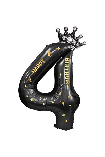 Avaleea Metallic Foil Balloon, Number Figure and Crown, Happy Birthday, 100 cm