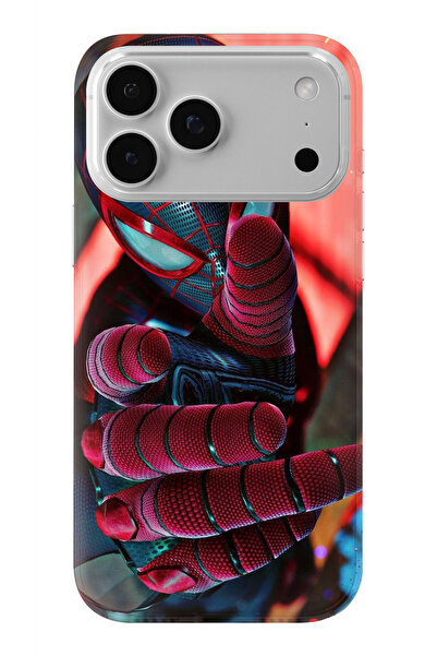 Multitronic حافظة شفافة مطبوعة بتصميم سبايدرمان متوافقة مع آيفون 17 برو ماكس