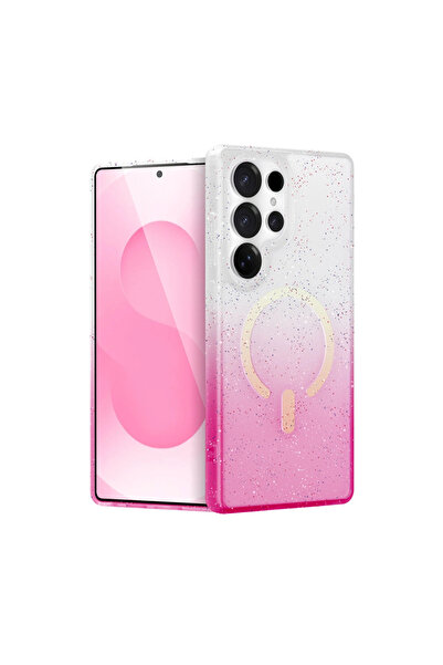 eco port غطاء سامسونج جالاكسي إس 25 ألترا بوميل شايني ماج سيف - وردي