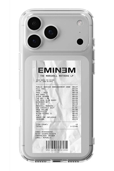 Multitronic حافظة شفافة مطبوعة بتصميم ألبوم إيمينيم متوافقة مع هاتف iPhone 17...