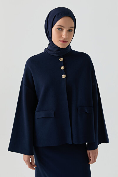 Tuğba Bisiklet Yaka Hırka - Lacivert