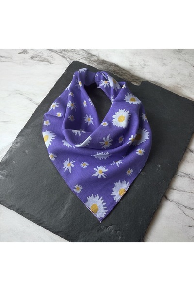 ALS Tasarım Dünyası Тъмносиня лента с голям маргаритен мотив, 100% памук