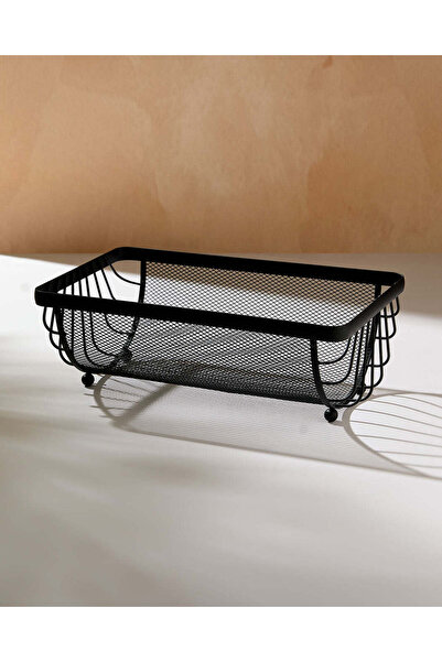 REDTAG سلة معدنية سوداء مستطيلة