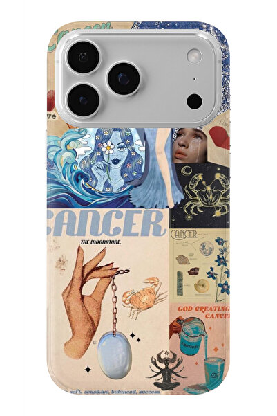 Multitronic حافظة شفافة مطبوعة بتصميم Cancer متوافقة مع هاتف iPhone 17 Pro