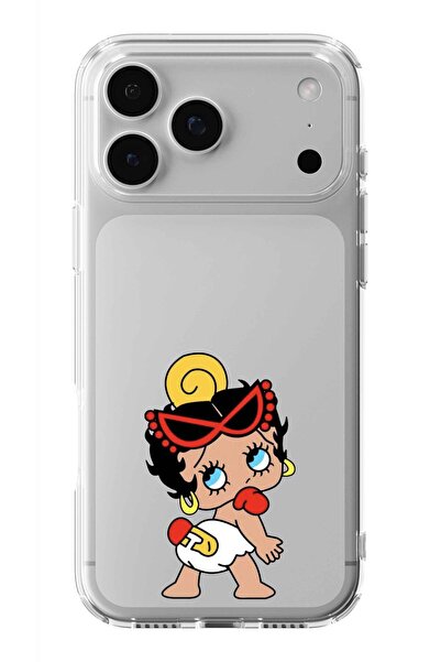 Multitronic حافظة شفافة مطبوعة بتصميم بيبي بيتي بوب متوافقة مع هاتف آيفون 17 ...