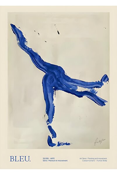 ıx Blue Minimalist Duvar Posteri