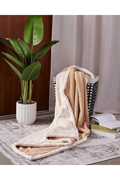 REDTAG Beige Reversible Blanket (Double)