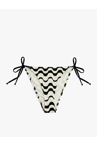 Koton Waterway Patterned Bikini Bottom with Drawstrings on the Sides