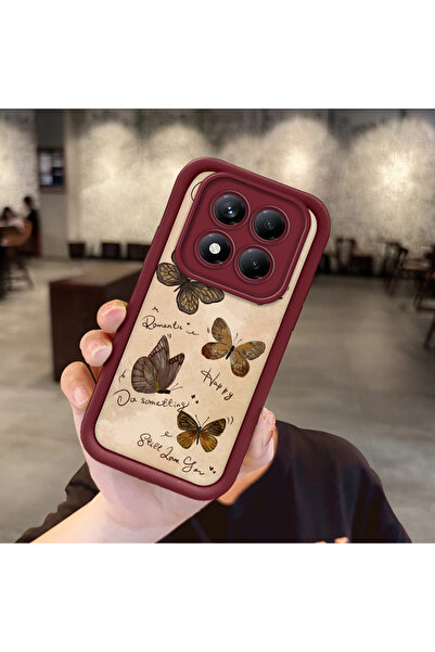 Hontinga Butterfly Shockproof Simple Claret Red Silicone Phone Case Compatibl...