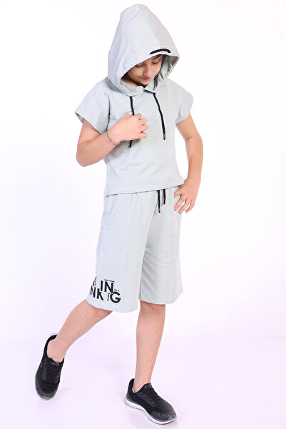 Toontoy Girl's 2-Piece Set Printed Hooded T-Shirt & Capri Shorts with Elastic...