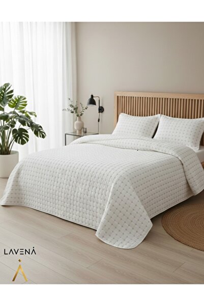 Lavena Home Stella Çift Kişilik Kapitone Yatak Örtüsü Krem