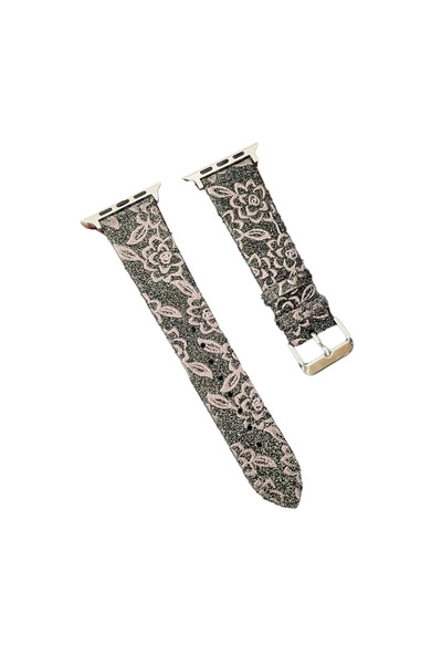 eco port Watch 42mm Compatible Creeper Patterned Strap (Not a Watch) - Brown