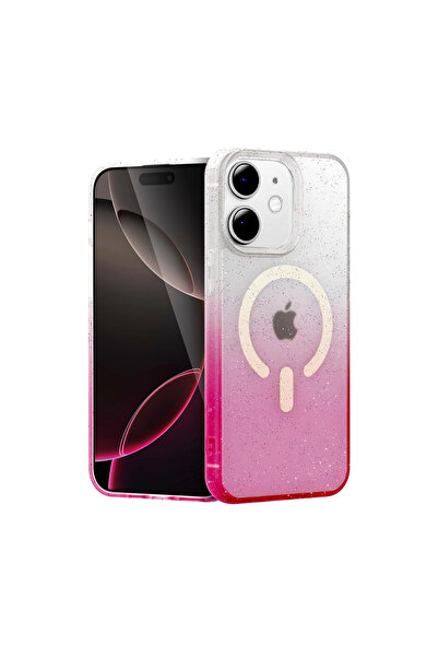 eco port غطاء آيفون 12 بوميل شايني ماج سيف - وردي