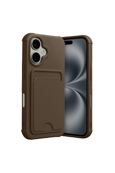 eco port iPhone 17 Kelvin Silicone with Business Card Holder - Brown