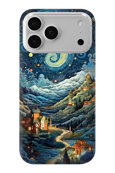 Multitronic حافظة شفافة مطبوعة بتصميم The Starry Night متوافقة مع هاتف iPhone...