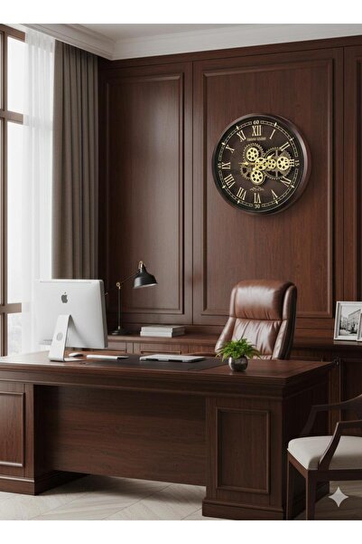 GÜL KONSEPT ÇARK MEKANİZMALI(KAHVERENGİ KASA)70X70 DEKORATİF SAAT