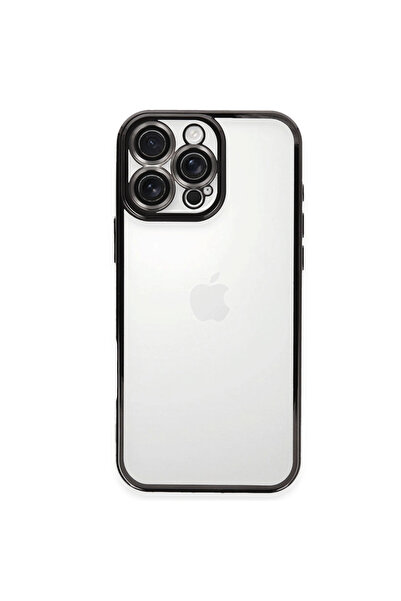 eco port حافظة آيفون 16 برو من السيليكون مع حماية للكاميرا - أسود