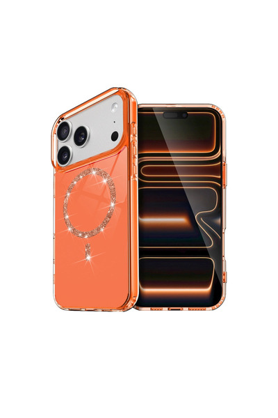 eco port غطاء آيفون 17 برو لايف دايموند ماج سيف - برتقالي