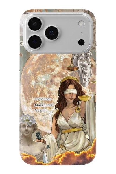 Multitronic حافظة شفافة مطبوعة بتصميم Lady of the Moon متوافقة مع هاتف iPhone...