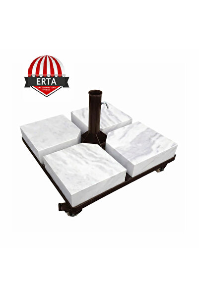 erta 60 cm x 60 cm Mermerli Şemsiye Ayağı Altlığı Tekerlekli Stoplu Tüm Şemsi...