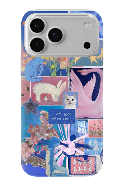 Multitronic حافظة شفافة مطبوعة بتصميم كولاج متوافقة مع هاتف iPhone 17 Pro Max