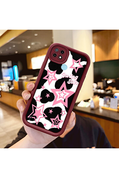 Hontinga حافظة هاتف من السيليكون باللون الأحمر الداكن مقاومة للصدمات ونقوش نج...