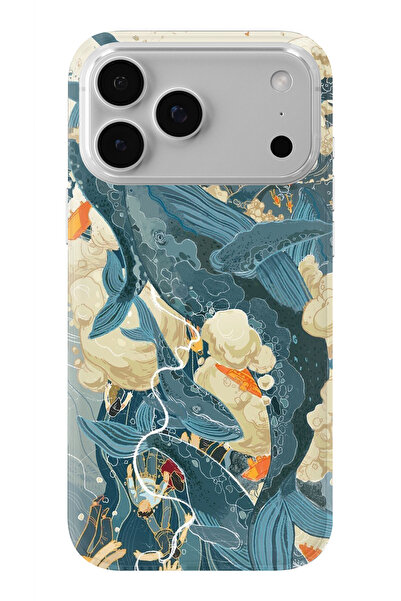 Multitronic حافظة شفافة مطبوعة بتصميم الحوت متوافقة مع هاتف iPhone 17 Pro