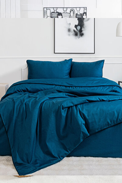 Elart Set de lenjerie de pat Stark, dublu, 100% bumbac, cu bordură din satin ...