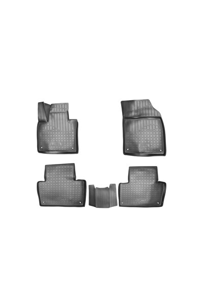 Volvo Set of 4 Rubber Tray Style Mats Compatible with XC90 II 2015-Present
