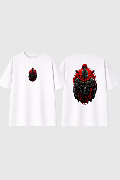 urbvn Tricou oversize alb cu imprimeu Red Guardian Design
