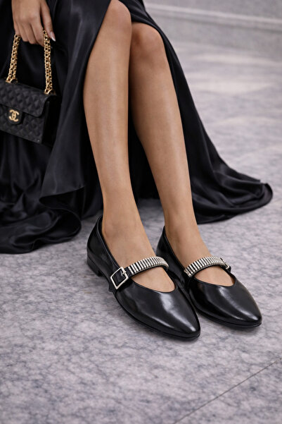 Gold Step ✨ Tokalı Metal Detaylı Kadın Babet Ayakkabı (Siyah, Acı Kahve, Krem...