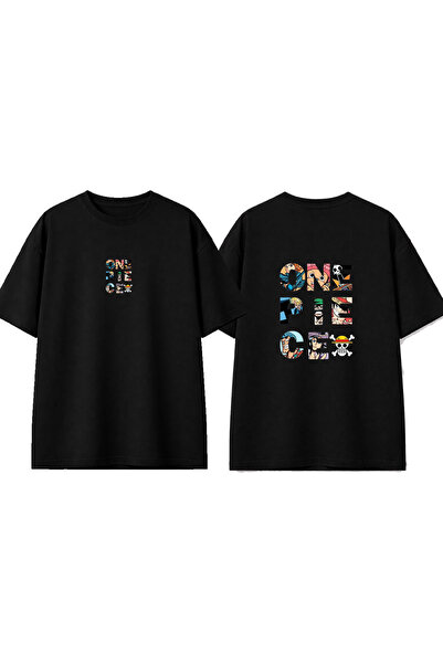 urbvn One Piece Design Printed Black Oversize T-Shirt