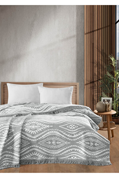 Sivalde Petra Cotton Double Blanket |   Gray, 200X220 cm