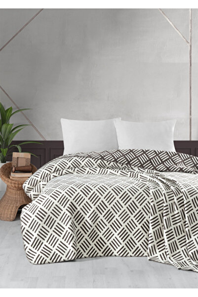Sivalde Βαμβακερή διπλή κουβέρτα Monoza |   Εκρού/Μαύρο, 200x220 εκ.