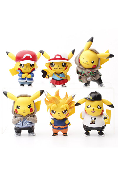 ErCorp Pokemon Pikachu Cosplay Action Figür Seti 6 lı