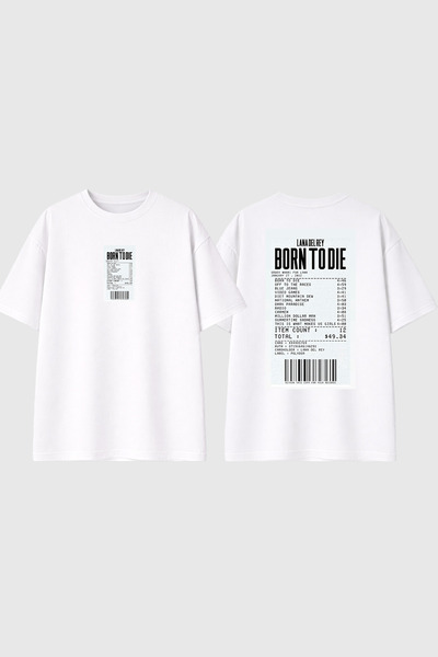 urbvn Born To Die dizajn, štampana bela oversize majica