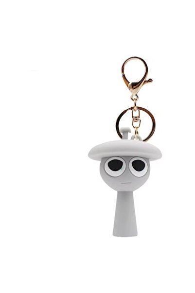 Avaleea Figurină breloc Sprunki, alb gri, 6 cm