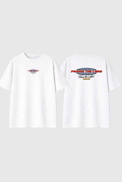 urbvn Lord Design Printed White Oversize T-Shirt