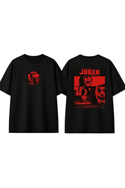 urbvn Joker 3 Design Printed Black Oversize T-Shirt