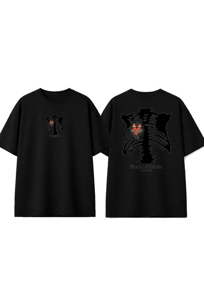 urbvn Loved Us Design Printed Black Oversize T-Shirt