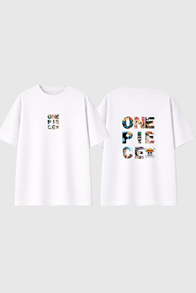 urbvn One Piece Design Printed White Oversize T-Shirt