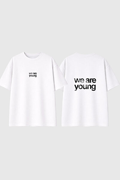 urbvn We Are Young Design Printed White Oversize t Shirt