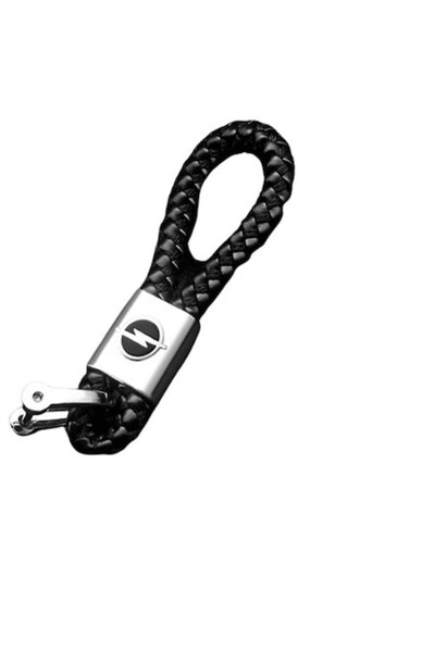 OEM Metal Keychain with Braided Leather and Opel Logo
